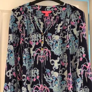 Lilly Pulitzer Elsa Top XS Monkey Trouble